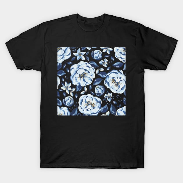 Blue Flowers T-Shirt by jeune98